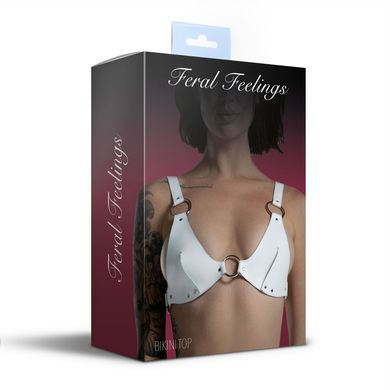Ліф з натуральної шкіри Feral Feelings - Bikini Top White SO9421 фото