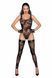 Боді Noir Handmade F242 Tulle body with patterned flock embroidery, L SX0153 фото 3