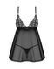 Сорочка бебі-дол Obsessive Blomentis babydoll & thong, M/L, мереживний ліф, стрінги в комплекті SX1024 фото 4