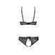 Комплект: бра, трусики з ажурним декором та відкритим кроком Passion URSULA SET XXL/XXXL, black SO5843 фото 4
