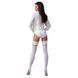 Панчохи Passion ST121 3/4 white на ажурній силіконовій резинці з квітковим орнаментом і вертикальним SO5792 фото 4