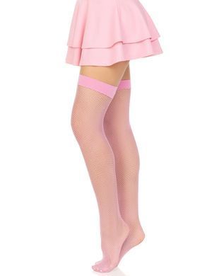 Панчохи-сітка Leg Avenue Nylon Fishnet Thigh Highs One size, Pink, дрібна сітка SX1710 фото