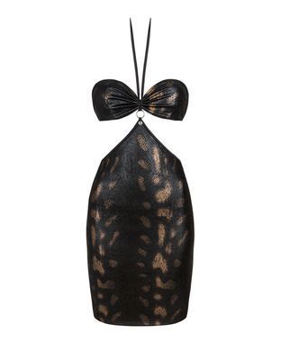Сукня під зміїну шкіру Obsessive Vivianty dress XS/S, чорна SO7313 фото