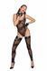 Боді Noir Handmade F242 Tulle body with patterned flock embroidery, XL SX0154 фото 4