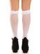 Гольфи ажурні Leg Avenue Sweetheart Ruffle Cuff Knee Highs, білі, малюнок-сердечка SX1049 фото 4