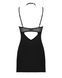 (SALE) Сорочка Obsessive Selinne chemise & thong XS/S Black, стрінги, подвійні бретелі SO8670 фото 4