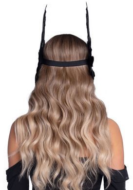 Пов&rsquo;язка на голову з крилами Leg Avenue Feather headband Black, пір&rsquo;я та натуральна шкіра SO7944 фото
