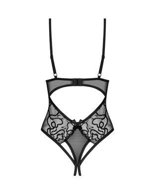 Тедді з доступом Obsessive Blomentis crotchless teddy, XS/S, прозоре, відкрита спина, низ-стрінги SX1026 фото
