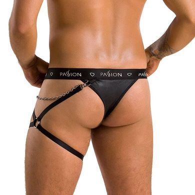 Чоловічі трусики танга з підв&rsquo;язкою Passion 058 THONG BILL XXL/XXXL Black SO7638 фото